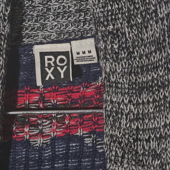 Roxy Aztec Print Draped Knit Cardigan Sweater Size M Western Americana Festival - Picture 3 of 8